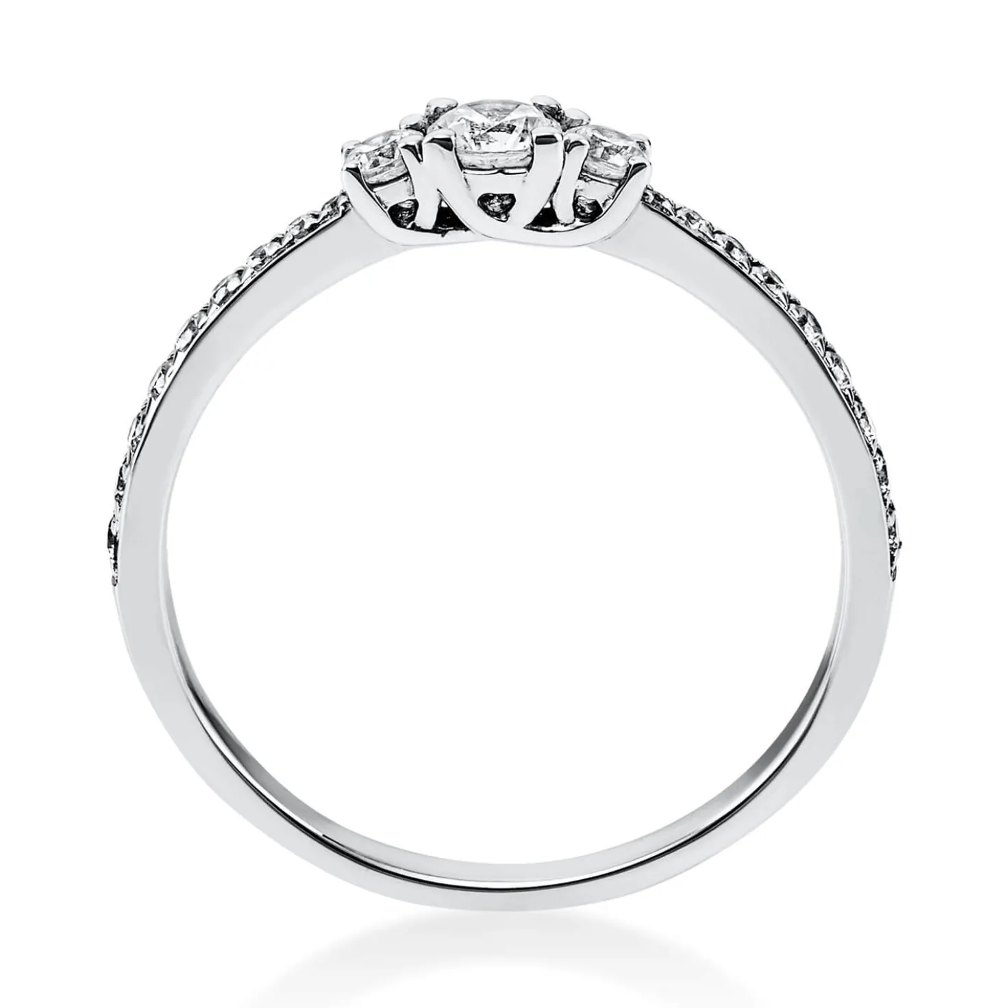 Ring Damenring aus 950 Platin mit 21 Diamanten Brillanten 0,37 Ct. 4er-Krappe