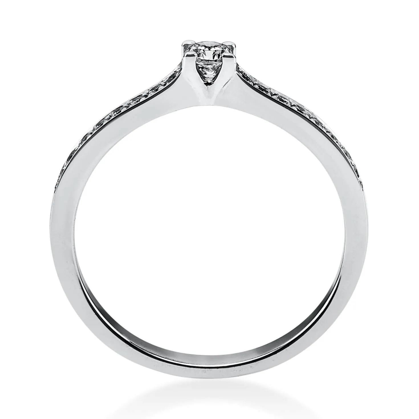 Ring Damenring aus 950 Platin mit 17 Diamanten Brillanten 0,22 Ct. 4er-Krappe