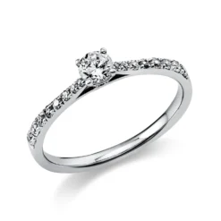 Ring Damenring aus 950 Platin mit 17 Diamanten Brillanten 0,37 Ct. 4er-Krappe