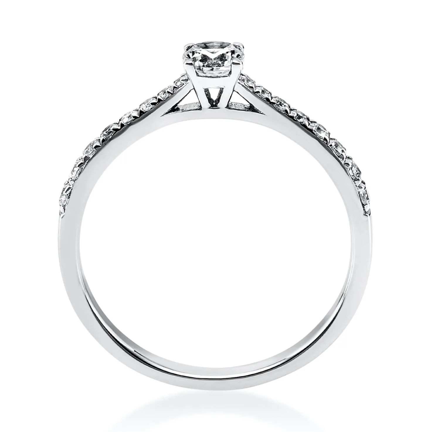 Ring Damenring aus 950 Platin mit 17 Diamanten Brillanten 0,37 Ct. 4er-Krappe