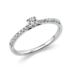 Ring Damenring aus 950 Platin mit 17 Diamanten Brillanten 0,30 Ct. 4er-Krappe