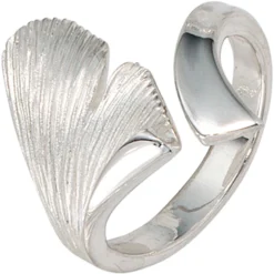 Ring Damenring Ginkgoblatt aus 925 Silber Sterlingsilber, Fingerring