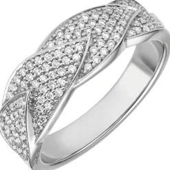 Ring Damenring mit 119 Diamanten Brillanten 0,45 Ct TW/VSI 585 Gold Weißgold