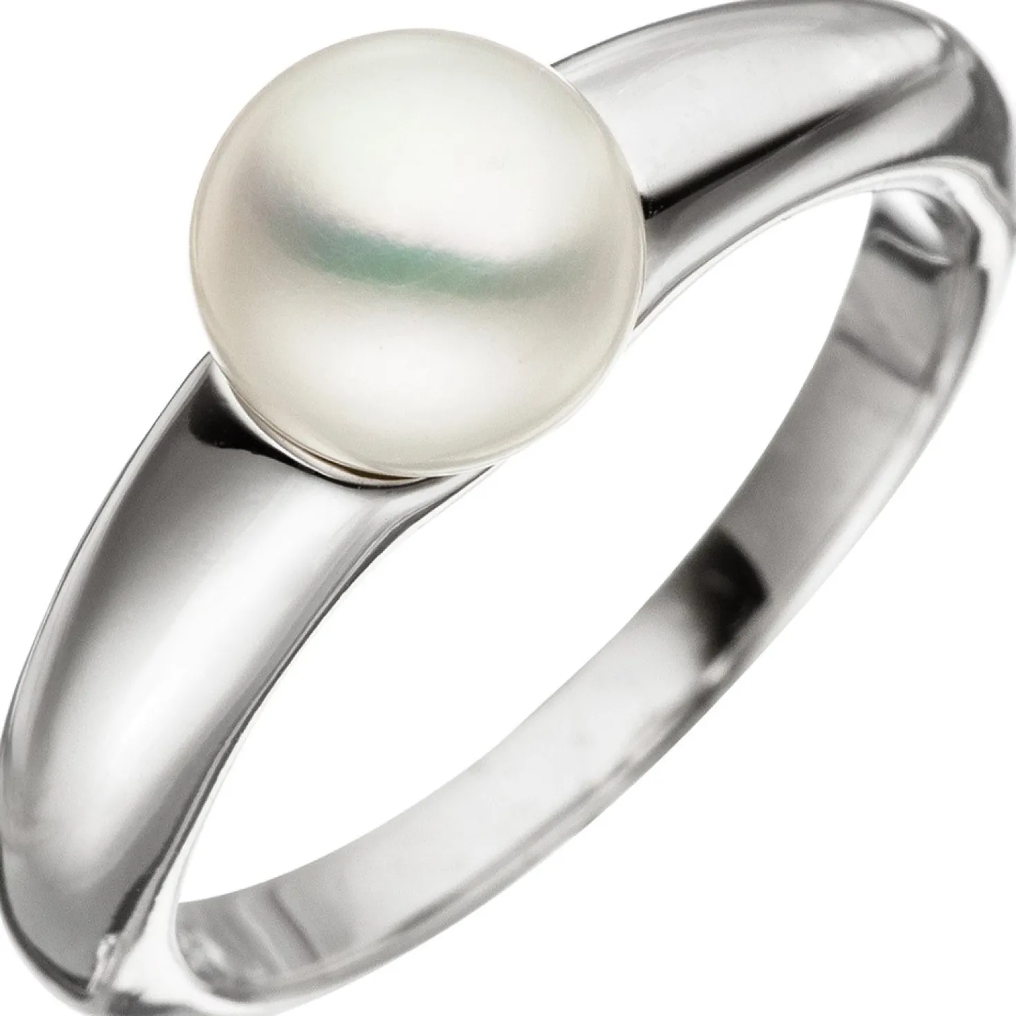 Ring Damenring mit weißer Süßwasser Perle 7-7,5mm Perlenring aus 925 Silber