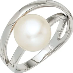 Ring Damenring Perlenring mit Süßwasser Perle Zuchtperle 925 Silber