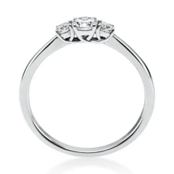 Ring Damenring Platinring aus 950 Platin mit 3 Diamanten Brillanten 0,33 Ct.