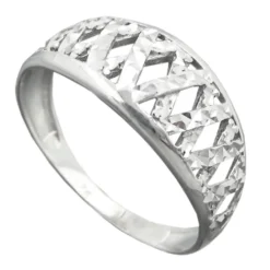 Ring Damenring weiße Zirkonia zick zack Muster 925 Silber
