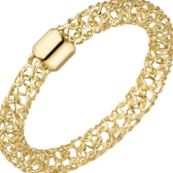 Ring Damenring 3,2x3mm aus 750 Gold Gelbgold Goldring mit Muster geflochten