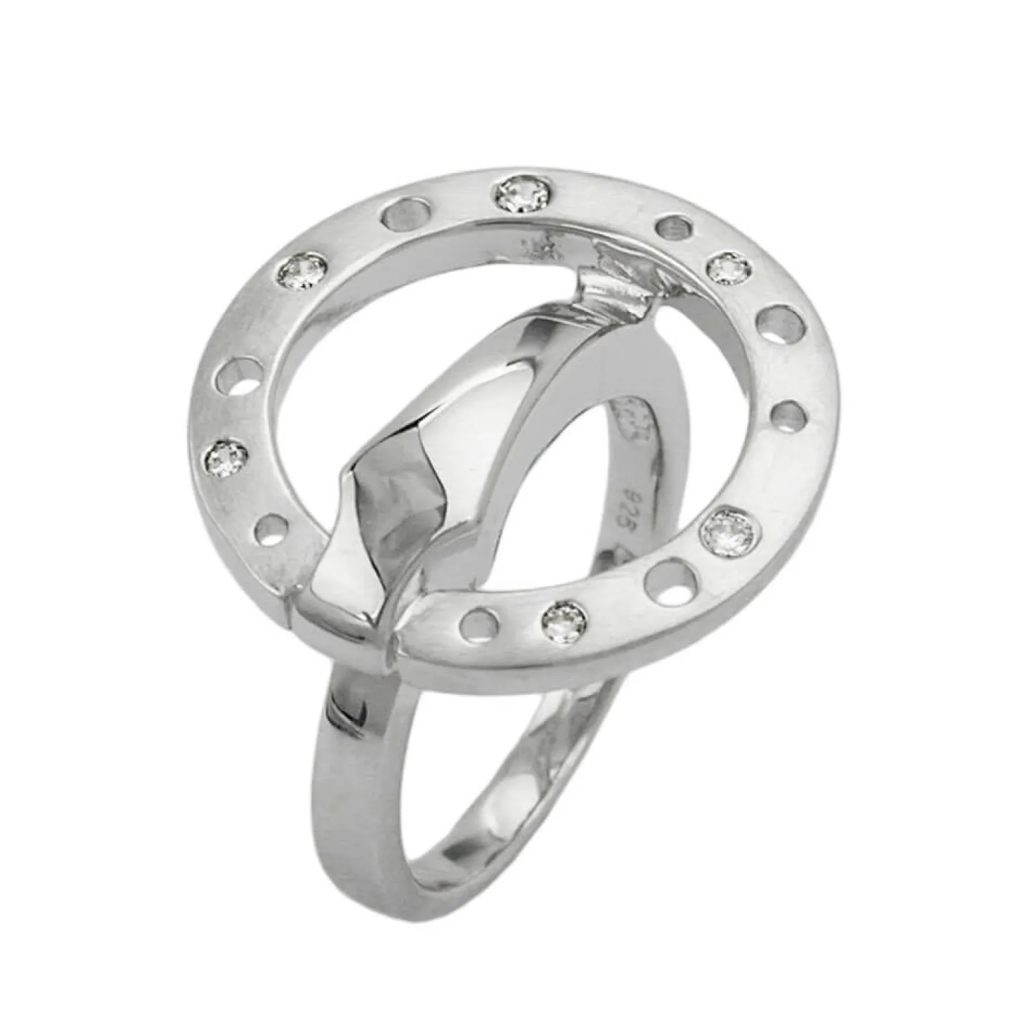Ring Damenring Zirkonia rhodiniert glänzend Silber 925 Silberring