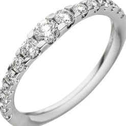 Ring 15 Diamanten im Verlauf 0,66 Ct 585 Gold Weißgold Diamantring