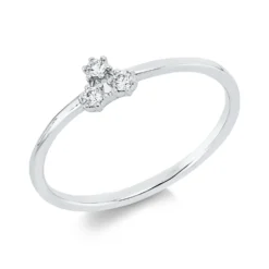 Ring Dreieck aus 750 Gold Weißgold 3 Brillanten 0,07ct TW-SI B:4,8mm