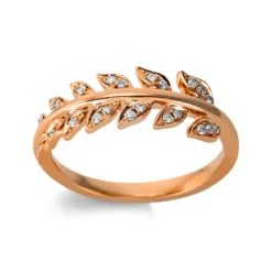 Ring Feder aus 750 Gold Rotgold 22 Brillanten 0,11ct W-SI B:7mm
