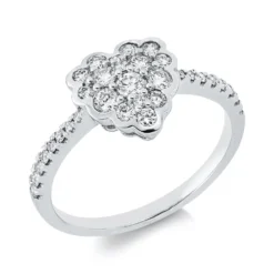 Ring Herz aus 750 Gold Weißgold 33 Brillanten 0,52ct TW-SI B:9,8mm