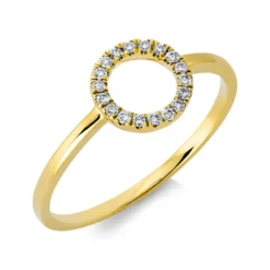 Ring Kreis aus 750 Gold Gelbgold 18 Brillanten 0,1ct W-SI B:7,9mm