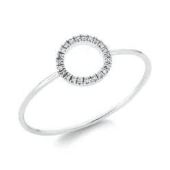 Ring Kreis aus 750 Gold Weißgold 23 Brillanten 0,04ct TW-SI B:6,7mm