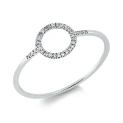 Ring Kreis aus 750 Gold Weißgold 32 Diamanten 0,05ct TW-SI B:7,5mm