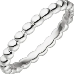 Ring Kugel Kügelchen aus 925 Silber rhodiniert Kugelring Fingerring für Damen