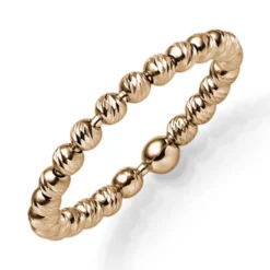 Ring Kugelring Damenring aus 585 Gold Rotgold diamantiert Breite 2,2mm