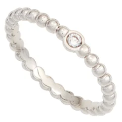 Ring Kugelring 950 Platin Diamant Brillant 0.05Ct W/SI Platinring