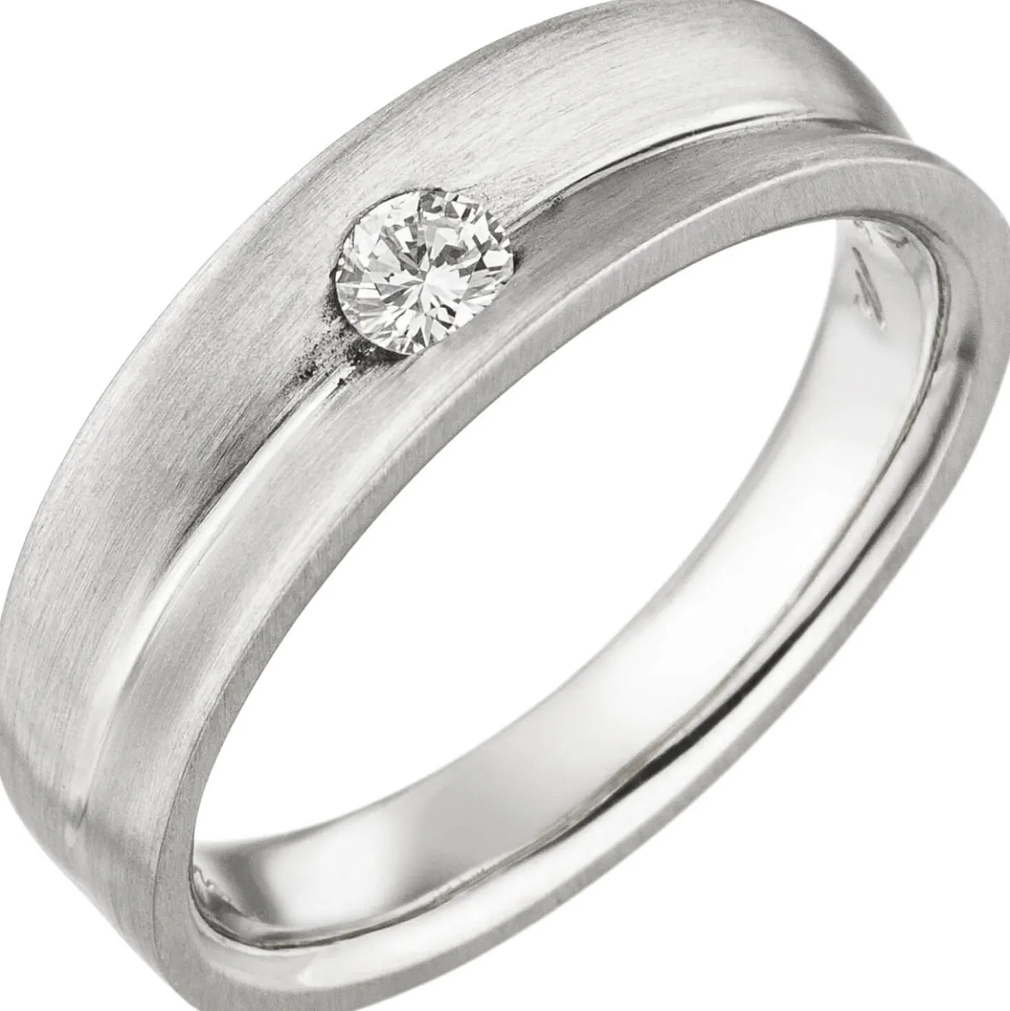 Ring Solitär Damenring mit Diamant 0.13Ct W/SI Brillant schlicht 950 Platin