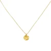 Rundankerkette Collier 750 Gold Gelbgold mit Anhänger rund matt gehämert 45cm