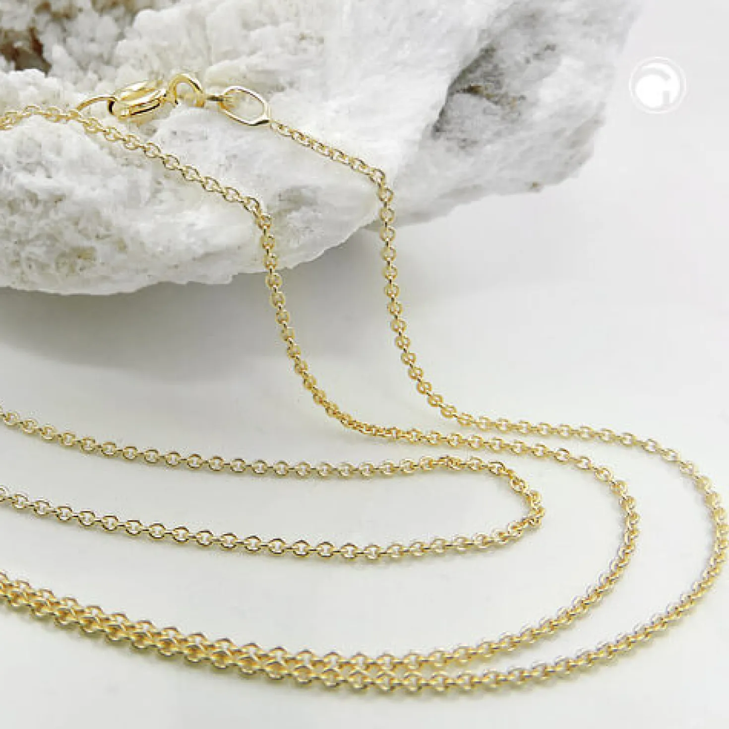 1,1 Rund-Ankerkette Halskette Collier aus 9Kt 375 Gold Gelbgold 45cm