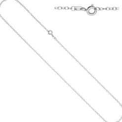 Rundankerkette 2mm Kette Weitankerkette 585 Gold Weißgold Halsschmuck, 45cm