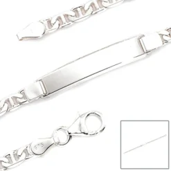 Schildband Armband Armkette aus echtem 925 Silber, 19cm, Unisex