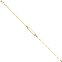 Schildband Figarokette Schildarmband für Gravur ID 333 Gelbgold 16,5-18,5cm