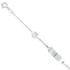 Schildband mit Schutzengel Panzer-Armband aus 925 Silber 14cm Kinder