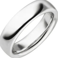 Schlichter Ring aus 925 Silber rhodiniert B: 5,7mm Fingerring Silberring Unisex