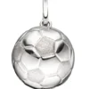 Schmuck-Set, Fußball teilmatt 1,7mm Panzerkette aus 925 Silber Halsschmuck, 38cm
