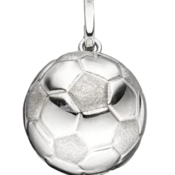 Schmuck-Set, Fußball teilmatt 1,7mm Panzerkette aus 925 Silber Halsschmuck, 38cm