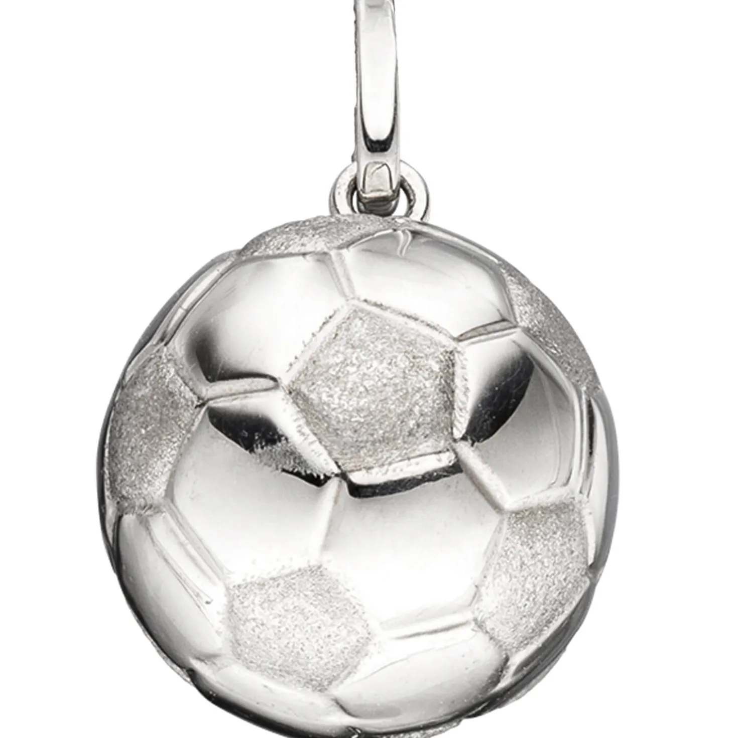 Schmuck-Set, Fußball teilmatt 1,7mm Panzerkette aus 925 Silber Halsschmuck, 42cm