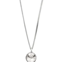 Schmuck-Set, Fußball teilmatt 1,7mm Panzerkette aus 925 Silber Halsschmuck, 42cm