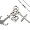Schmuck-Set, Glaube Liebe Hoffnung 1,7mm Panzerkette 925 Silber Halsschmuck 42cm