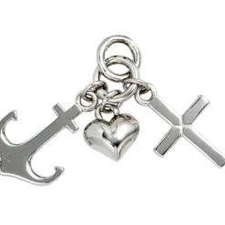 Schmuck-Set, Glaube Liebe Hoffnung 1,7mm Panzerkette 925 Silber Halsschmuck 42cm