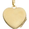 Schmuck-Set, Medaillon Herz für 2 Fotos 1,3mm Panzerkette 333 Gold Gelbgold 45cm