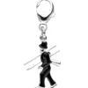 Schornsteinfeger Charm Anhänger 12,4x18,4mm Bettelarmband 925 Silber lackiert