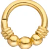 Segmentring aus Edelstahl gold farben Klick-System Scharnier, Außen 9,2mm