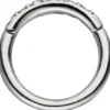 Segmentring aus Edelstahl mit weißen Swarovski-Elements, mit Scharnier