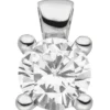 Sölitär Anhänger aus 925 Silber Zirkonia 9,6mm weiß 4-Krappe Halsschmuck Damen