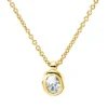Solitaire Collier aus 750 Gelbgold Diamant Oval-Schliff 0,12ct TW-SI L:45cm Zarge
