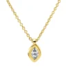 Solitaire Collier aus 750 Gelbgold Diamant Navette-Schliff 0,11ct TW-SI L:45cm