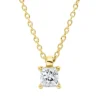 Solitaire Collier aus 750 Gelbgold Diamant Prinzess-Schliff 0,26ct TW-SI L:45cm
