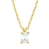 Solitaire Collier aus 750 Gelbgold Diamant Smaragd-Schliff 0,2ct TW-SI L:45cm