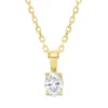Solitaire Collier aus 750 Gelbgold Diamant Oval-Schliff 0,2ct TW-SI L:45cm