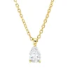 Solitaire Collier aus 750 Gelbgold Diamant Tropfen-Schliff 0,2ct TW-SI L:45cm