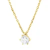 Solitaire Collier aus 750 Gold Gelbgold Brillant 0,7ct F-SI L:45cm 6er-Krappe