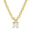 Solitaire Collier aus 750 Gold Gelbgold Brillant 0,05ct TW-SI L:45cm 4er-Krappe